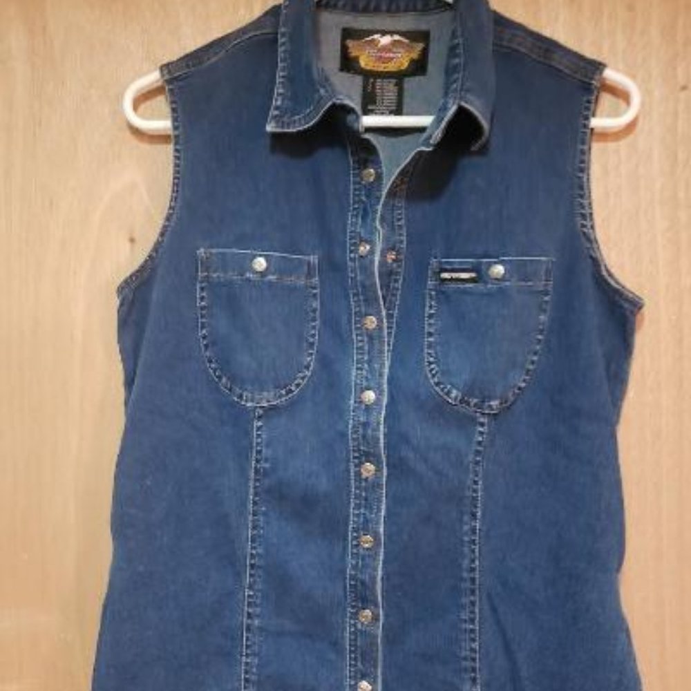 Harley Davidson Denim sleeveless shirt